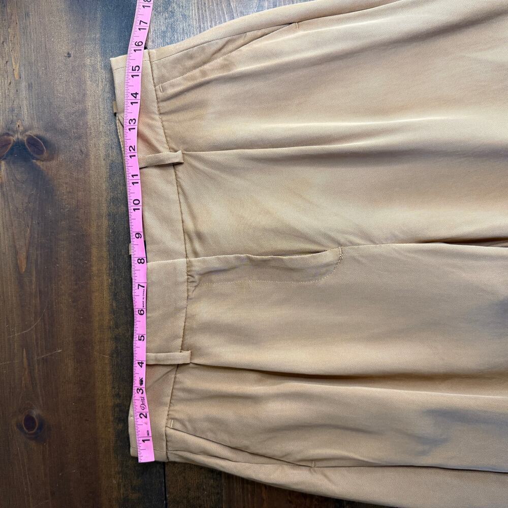 J. Crew Tan Brown Wide-leg pleated twill trouser pants Tencel Lyocell Women's 8 - Picture 9 of 10